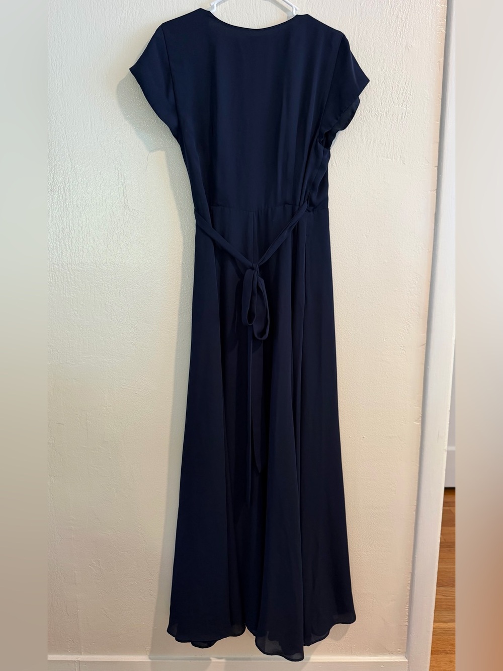 Aritzia Babaton Lexia Navy Blue Wrap Maxi Dress Tie Waist - Picture 4 of 8